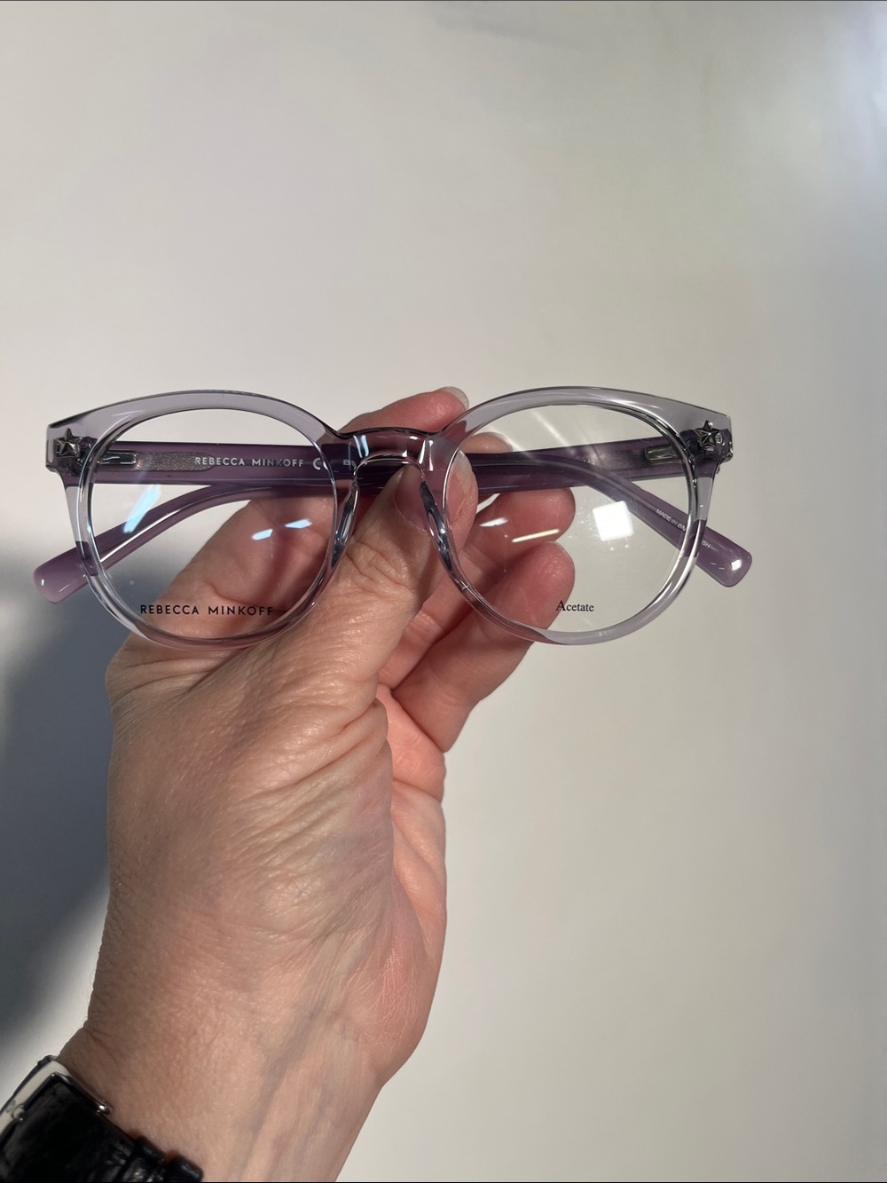 REBECCA MINKOFF NWOT Brooke 2 Preppy Academia Translucent Lilac Round Frames 49
